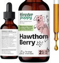 Ikuisesti koiranpentu Hawthorn Berry Drops koirille - Antioksidantti tuki Tincture koirille w/Hawthorn Berry - Liquid Heart Health Supplement Happy Lemmikkieläimet - Ei säilöntäaineita ja tekonurmi - 2 oz