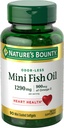 Nature's Bounty Mini Fish Oil Softgels, Burpless Fish Oil Omega 3 Lisäravinteet, Tukee Heart Health, 90 Softgels (Pack of 1)