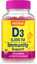 WellYeah-vitamiini D3 5000 IU (125 mikrog) Extra Strenght Gummies - Bone Health, Immuuni Booster, Bone and Hampaiden Support -Non GMO, Gluteeniton, Pähkinätön, Kasvissyöjä -Strawberry Flavor -60 Gummies
