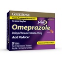 GoodSense Omepratsoli Viivästynyt vapautuminen Tabletit 20 mg, happo reduktori, hoidot usein närästys, 28