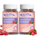 Karpalo Gummies 1000 mg, karpalo täydentää naisille, D-Mannose 250 mg, naisten probiootit Gummies, virtsan tract Health, karpalo maku, EI GMO:ita, 60 Count (paketti 2)