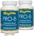 Nzymes® Pro-B Probiootit ja digestiiviset Entsyymit ruoansulatusta, ruoansulatushäiriöitä ja ummetusta varten (180 Caplets) - Valmistettu Yhdysvalloissa