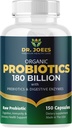 Organic Probiootit 180 miljardia PMY - 40 Kantaa Vegan Probiootit + Prebiootit + Dgestive Enzymes - Gut & Immuuniterveys - 100% Pure, Maksimi teho & Hyllytabletti - Valmistettu Yhdysvalloissa
