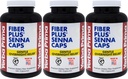 Yerba Prima Fiber Plus Senna kapselit, 180 Luku (Pack of 3) - 118 Tarjoilut hellä yön yli helpotus, USA Valmistettu, ei-GMO, lyhytaikaiseen käyttöön palauttaa sääntöjen