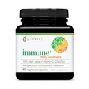 Youtheory Immune+ Daily Wellness - Kasvissyöjä Immuuni täydentää C-vitamiinia, D3-vitamiinia ja Sinkkiä* - Sienen täydentää Turkin häntä, Cordyceps & Reishi - 60 kasvissyöjä Caps