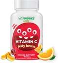 Lasten C-vitamiini hyytelöpavut 80mg - Tasty Natural Orange Blast Flavor - Vegaani, GMO-vapaa, gluteeniton, pähkinöistä vapaa vitamiineja - ravintolisä - Immuunituki - lapsille - 60 Jellies