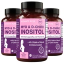 Intimate Rose Myo-Inositol & D-Chiro Inositol Blend - 40:1 Sekoitussuhde - naisten päivittäinen hyvinvointi tuki - D-vitamiini & Ashwagandha, 3 pullot
