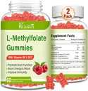 L-Metyylifolaatti 15 mg Gummies kanssa Metyyli B12, Folaatti täydennysosa mielialan, aivojen terveys, Immuunin tuki, vadelma maku, 120 kreivi