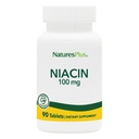 Natures Plus Niacin - 100 mg, 90 Kasvisruokaa Tabletit - Korkea teho B3-vitamiini - Gluteeniton - 90 tarjoilua