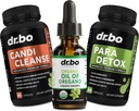 Oregano Oil Organic Liquid Drops & Cleanse Capsules - Organic Oil of Oregano Drops Tincture Extract, Candi Cleanse Detox - Caprylic Acid, Wormwood Black Walnut & Cloves Kapselit