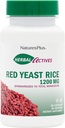 NaturesPlus Herbal Actives Red Jeast Rice 1200 mg - 60 kapselia - Ei-GMO, Vegan, Gluteeniton - 30 tarjoilua
