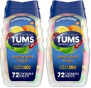 TUMS Antasidi Purutabletti närästyksen lievittämiseen, ultravahvuus, valikoitu hedelmä, 72 tablettia (pakkaus 2)