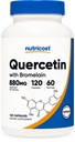 Nutricost Quercetin ja bromelaiinin kanssa, 880 mg Quercetin + 165 mg bromelain Per Serving, 120 kapselia, 60 tarjoilua (2 Caps per Serving) - Kasvissyöjä, ei-GMO & Gluteeniton