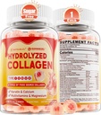Collagen Peptide Gummies for Women, Sugar Free Multi Collagen Supplement, 1400mg Hydrolysed Collagen Tyypit I II III V X, 5000 mcg Biotiini, C-vitamiini E D3 B6 hiuksille, iholle ja kynsille, luu, 60 Ct