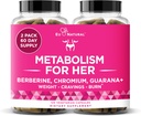 Aineenvaihdunta hänelle - ruokahalua ja aineenvaihduntaa tukea naisille - Curb Cravings, vähentää Caloric Intake & edistää tunteita Fullness - berberiini, Kromi Picolinate & Guarana - 120 Veg kapselit