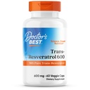 Lääkärin paras Trans- Resveratrol 600, 98% Pure Trans-Resveratro, ei-GMO, Gluteeniton, Soy Free, Vegan 60 Veggie Caps