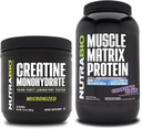 NutraBio Creatiini Monohydraatti, makua sisältämätön, (150 g) ja lihasmatriisiproteiinijauhe (Confetti-kakku) täydennysosa Bundle ... Lihasenergia, suurin kasvu, elpyminen ja vahvuus