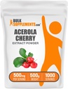 BulkSupplements.com Acerola Cherry Extract Powder - Natural C-vitamiinia täydentää, Acerola Cherry Powder - Vegan & Gluteeniton, 500 mg per tarjoilu, 500g (1,1 lbs) (pakkaus 1)