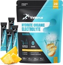 Kosteus Elektrolyyttijauhe, Elektrolyyttijuoma, nesteytyslisä juomasekoitus, nesteytyspakkaukset, joissa on vitamiineja ja kivennäisaineita, Keto Friendly, Vegan, Ei GMO, Ei sokeria, Ananas Flavor (20 Sticks)