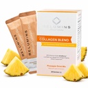 Aluminations Marine Collagen Powder Drink Mix - Collagen Peptide glutationin, vihreän teen, CoQ10, & Hyaluronic Acid Boosts hehkuvaa ihoa - 100 jauhetta sachets x ananas maku + 10 vapaat sachets