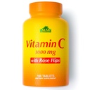 ALFA-VITAMIINIT C-vitamiini ja ruusun HIPS 1000 mg C-vitamiinia tarjoilua kohti - Antioksidantti ja immuunituki + Tukee Terve iho ja nivelet - Ei GMO, vegaaninen, gluteeniton, maitotuotteeton - 100 Tabletit