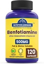 B1-vitamiini, benfotiamiini, 500 mg/annos, 120 kapselia, rasva- ja vesiliukoinen B1-vitamiini, gluteeniton, ei-GMO, kasvissyöjä