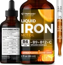 Liquid Iron Supplement for Women and Men - Iron Drops kanssa B6, B9, B12, C-vitamiinin anemia, Veren rakentaja, Folaatti Red Blood Cell ja Immuuni Tuki MCT Oil (2 FL OZ, Cirtruc)