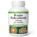 Natural Factors, Betaine HCL 500 mg, tukee terveellistä digestiota ja tervettä Microbiomea, 180 kapselia (180 annosta)