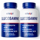 Premium Glukosamiini & Chondroitin Nutritional Supplement - Healthy Joint, Bone & Polvi Tuki - Rikas MSM & Collagen - Organic Natural Ingredients - Valmistettu Yhdysvalloissa - 120 kapselia 2 pakkaus
