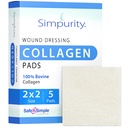 Collagen pukeutuminen pads - 2" x 2" 5 Count Collagen Pads for Haavoja - Non-adherent Collagen pukeutuminen haava hoito - turvallinen n' Yksinkertainen haava hoito tarvikkeet