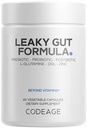 Koodaus Vuotava Gut Supplement, L-glutamiini, N-asetyyliglukosamiini, Probiootti, Butyrihappo, Polyfenolit, Quercetin, DGL, Marshmallow Root, berberiini, bioperiini, kaneli, Vegan, ei-GMO, 60 kapselia