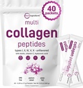 Micro Ingredients Multi Collagen Peptides Powder, 40 Stick Packs 