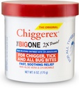 Chiggerex 2X Power First Aid Lääkitysvoide Chiggers, Mosquito Bites, Ticks ja Bug Bite Relief Aloe Vera & Chamomile, 6 oz
