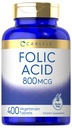 Carlyle Folic Acid 800 Mcg Tabletit 400 Count ... Kasvissyöjä, ei-GMO, gluteeniton