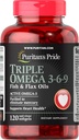 Puritan's Pride Triple Omega 3-6-9 Kala- ja pellavaöljyt