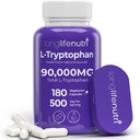 L-Tryptofaani 500 mg . 180 Kasvissyöjäkapselit, 6-kuukautishuolto, uniapu ja mielialan vakaus, laboratoriotestit, valmistettu Yhdysvalloissa, ei-GMO
