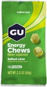 GU Energy Chews, Suolattu Lime Energy Gummies Electrolytes, Vegan, Gluteeniton, Kosher, kofeiiniton, ja Dairy-Free On-The-Go Energy tahansa workout, 12 pussia (24 tarjoilut yhteensä)
