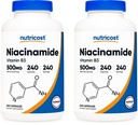 Nutricost Niacinamidi (Vitamin B3) 500 mg, 240 kapselia (2 pulloa)