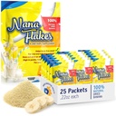 Nana Flakes 100% Pure Banana Flakes Medical Food Powder - Vähentää rasvan saantia & Natural Remedy ripulin & Heart Burn - Suuri lähde proteiini & kuitua (25 Single-Serve Packs)