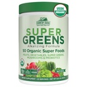 Maa Maatilat Organic Super Greens Natural Flavor, 50 Organic Super Foods, pakattu kuitua, USDA Organic Drink Mix, hedelmät, vihannekset, sienet ja Probiootit, Tukee energiaa, 6g kuitua