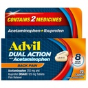 Advil Dual Action Back Pain Caplets toimittaa 250 mg Ibuprofeenia ja 500 mg asetaminofeenia per annos 8 tuntia selkäkipua lievittää - 72