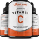 Liposomaalinen C-vitamiini 2000 mg nestemäinen aikuisille, suuri imeytyvä VIT C, Maksimoi C-vitamiini, immuunijärjestelmä ja antioksidantti tuki, 60ML (1 pullo)