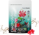 PowderVitamin Elektrolytes Powder Plus (100 tarjoilua) Musta tee Ginseng Electrolyte Powder Keto, sokeriton, vaaleanpunainen Himalajan suola, 1000 mg kalium, 150 mg kalsium, 150 mg magnesium, nesteytysjauhe