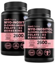 14-in-1 Inositol täydennysosa & Hormoni tuki naisille - 40:1 Myo-inositoli & D-Chiro Inositol Ovarian Support Kapselit Hormonitasapaino Folaatti, D-vitamiini ja B12 (120 count) (Pakkaus 2)