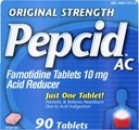 Pepcid AC Original Strength, 10 mg fomotidiinia närästyksen ehkäisyyn ja lievittämiseen, 90 lla