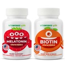 Lapset Melatoniini 1 mg purutabletti + Biotiini 5000 mcg purutabletti