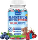 Lapset Magnesium Gummies - Magnesium Glycinate Citrate Chewable täydentää B6-vitamiinia, D3, intohimo kukka, L-theanine - Sokeriton rauhallinen Magnesium lapsille ja aikuisille uni, mieliala, rentoutuminen, 60 purut