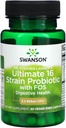 Swanson Dr. Stephen Langer's Formula - Natural Probiotic w/ Prebiotic FOS - 16- Strin Supplement Promoting digestive Support w/ 3, 2 miljardia PMY per kapseli - (60 kasviskapselit)