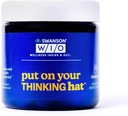 Swanson WIO Laita Ajatteleva hattu Aivojen terveys, Keskittyminen, Better Focus, Ginkgo Biloba + Neurofactor Coffee Fruit, Vegan, Ei-GMO, Wellness, 30 kasviskapselit (30-päivä tarjonta)