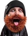 Parta Head Bushy Biker Parta Beanie - Funny Knit hattu ja valeparta puku Musta
